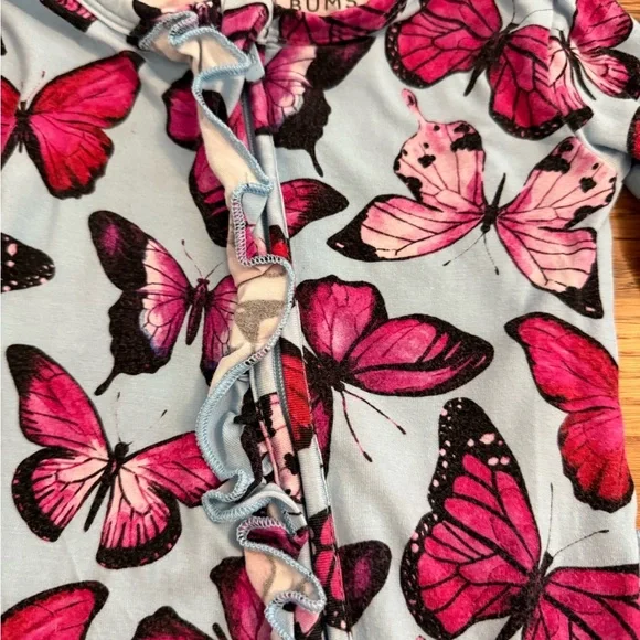 Little Bum Bums Baby Girl Butterfly Pajamas size 9-12 Months - Picture 5 of 9